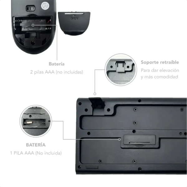 Teclado español + mouse wireless Netmak NM-KB760 4 Teclado español + mouse wireless Netmak NM-KB760