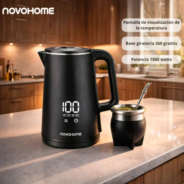 pava electrica novohome negro 3 Pava eléctrica Display Táctil Digital 1.7L NovoHome NH-EKV100